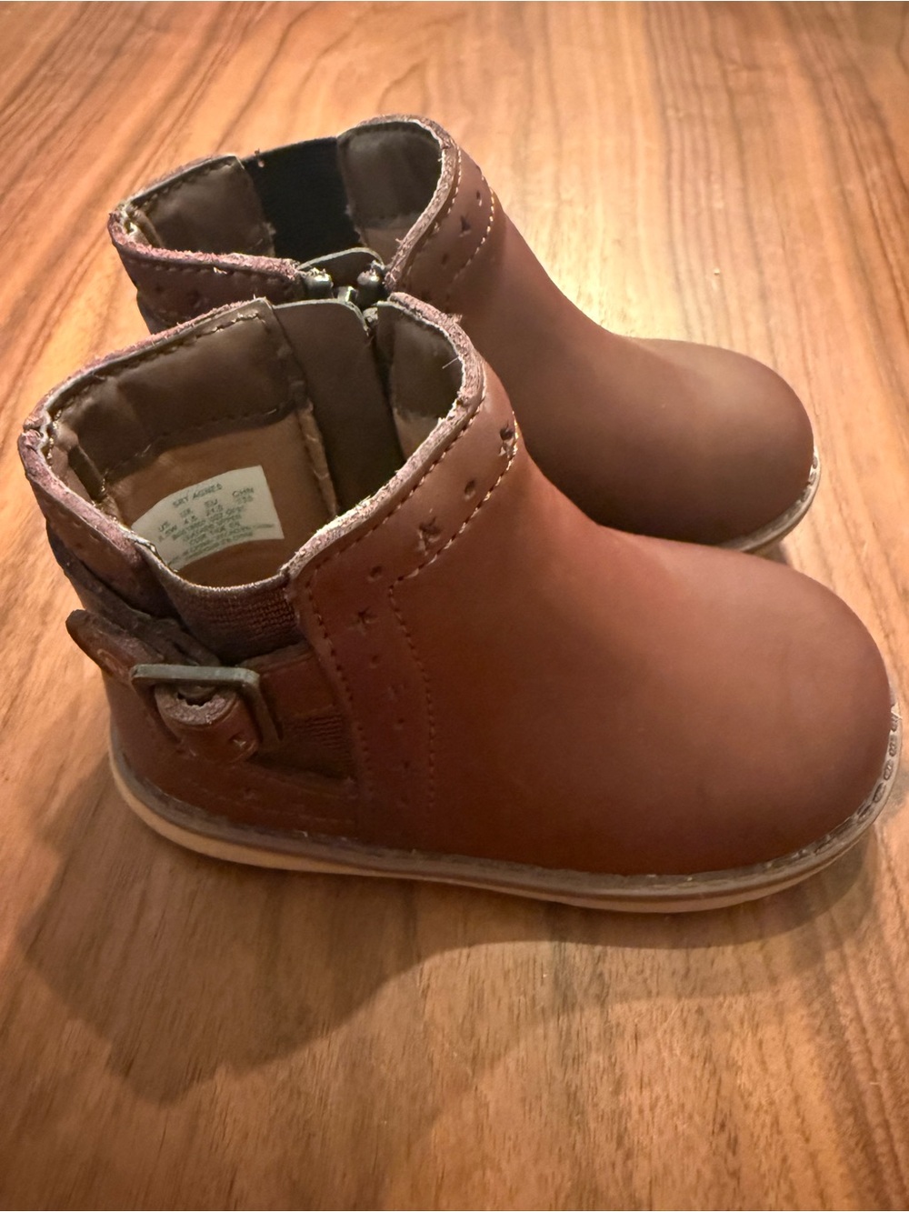Stride Rite Girls Brown Ankle Boots Size 5.5W Wide NWOT